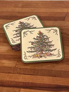 Spode Christmas Tree Coasters Set of 6
